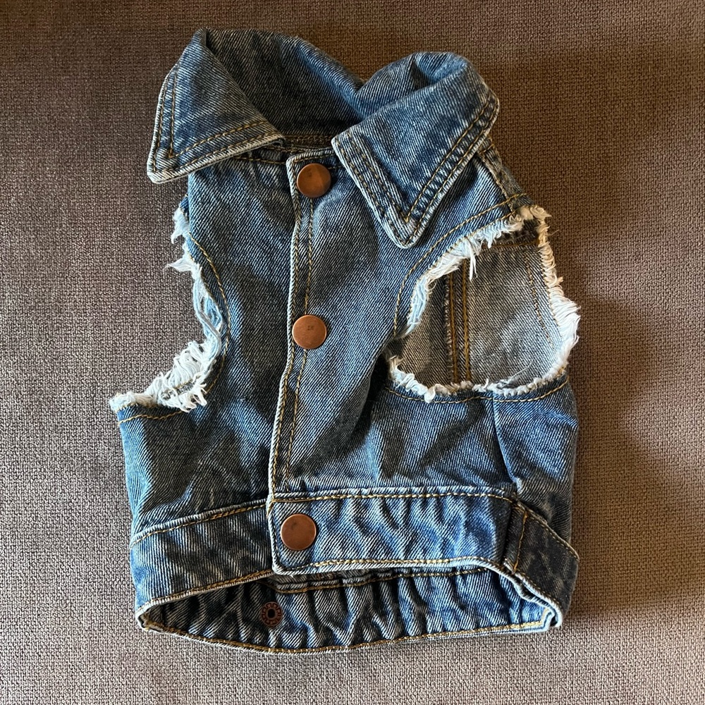 Small dog cut off Jean jacket
